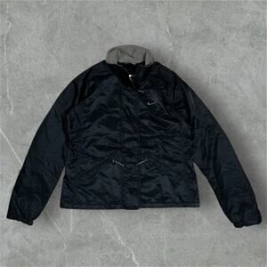 VTG 80s 90s Nike Jacket Youth Small 4-6 Black Mesh Lined Back Vent Windbreaker